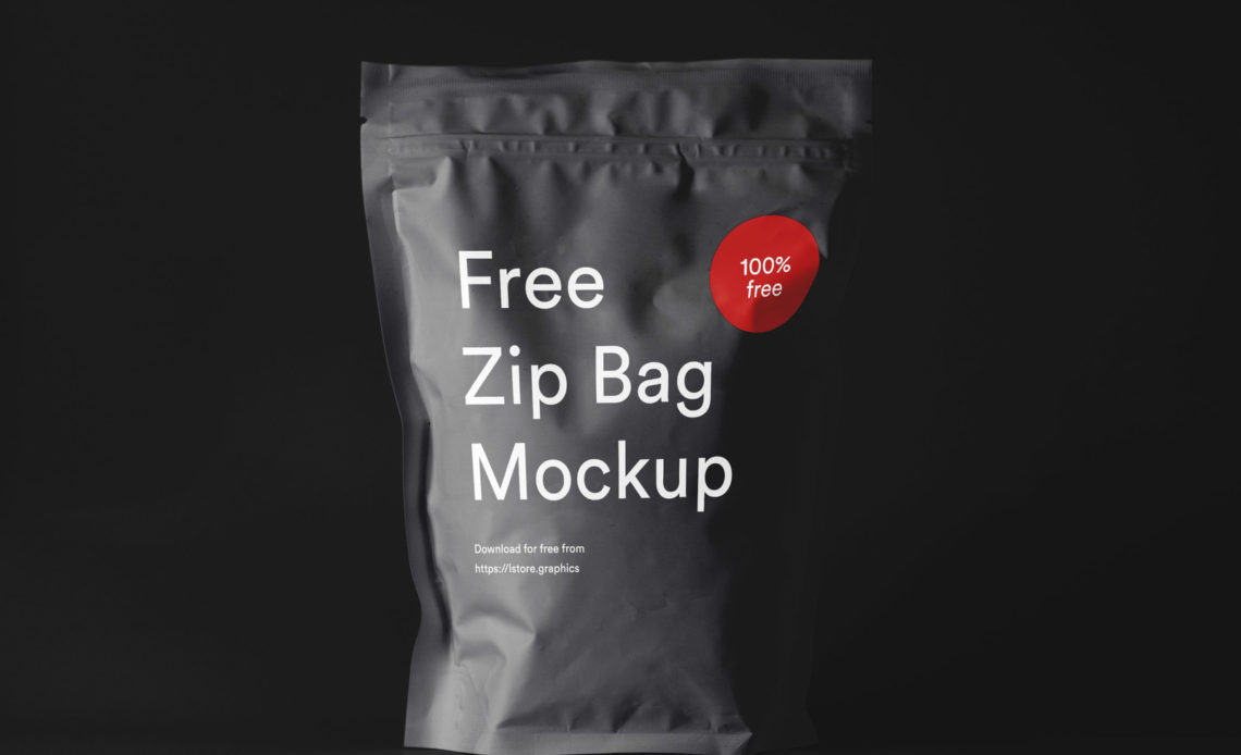 Free zip Bag mockup