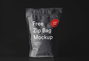 Free zip Bag mockup